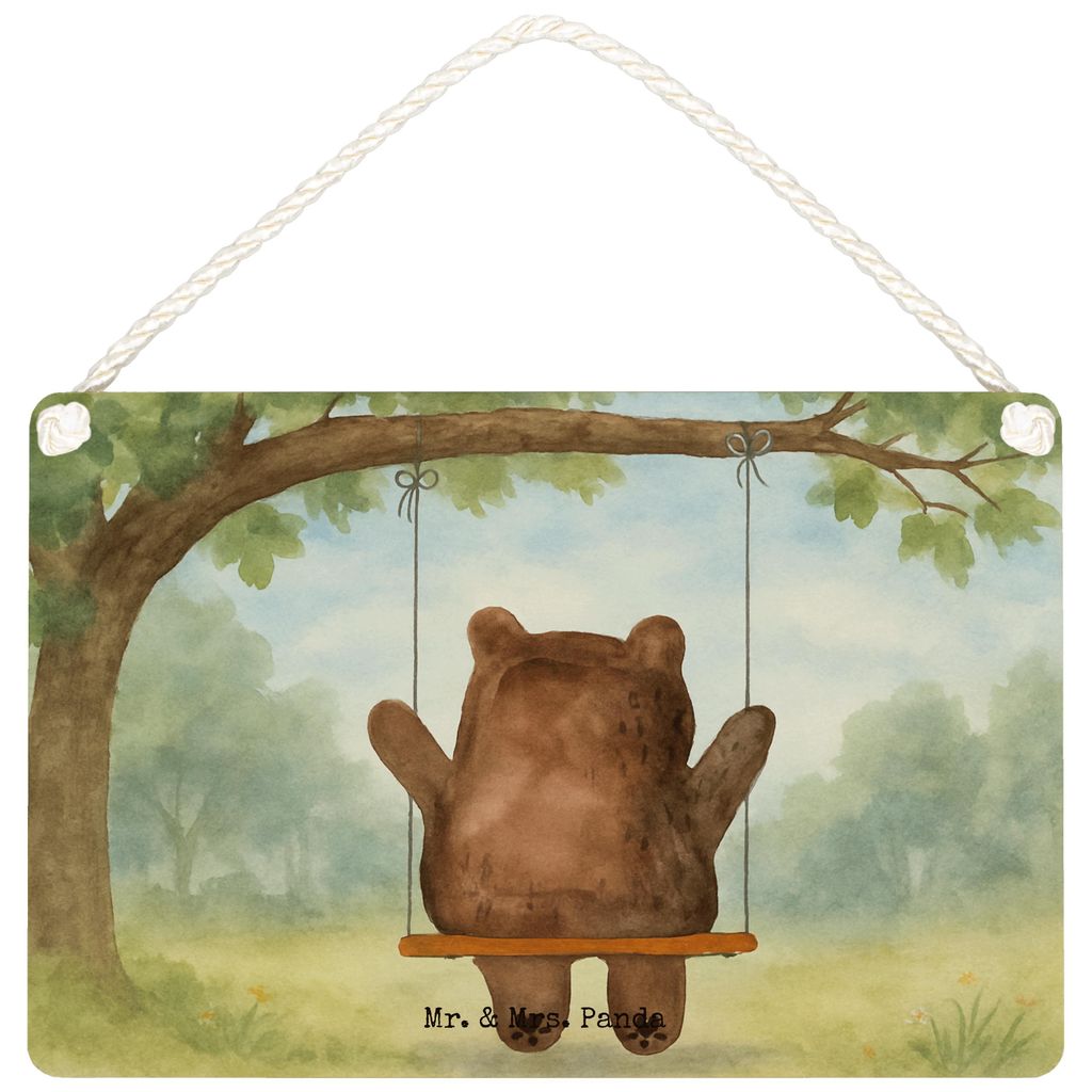 Mr. & Mrs. Panda Schild Bär Schaukel Design DIN A4 - Weiß - Geschenk, wandtafel, Verlust Trauer Trauergeschenk Traurig Trösten Trost Liebeskumme...