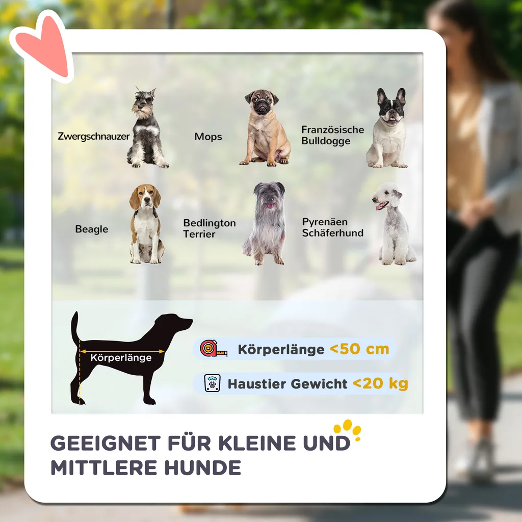 PawHut passeggino per cani, passeggino pieghevole per cani, carrello per cani con cuscino, passeggino per gatti fino a 20 kg, passeggino per cani di piccola e media taglia con tasche laterali, finestra a rete, tessuto Oxford, blu - 4