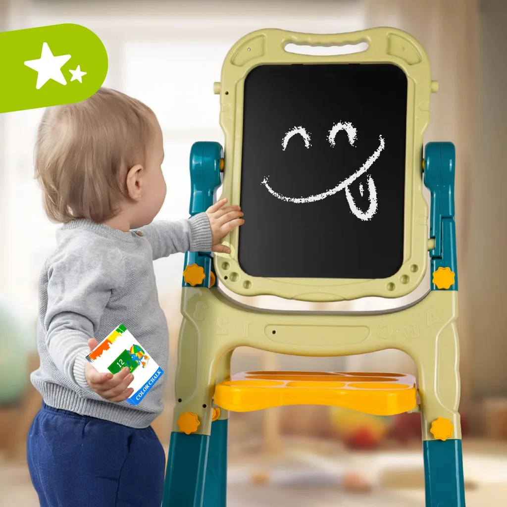 Tableau effaçable à sec 2-en-1 Malplay avec accessoires de dessin