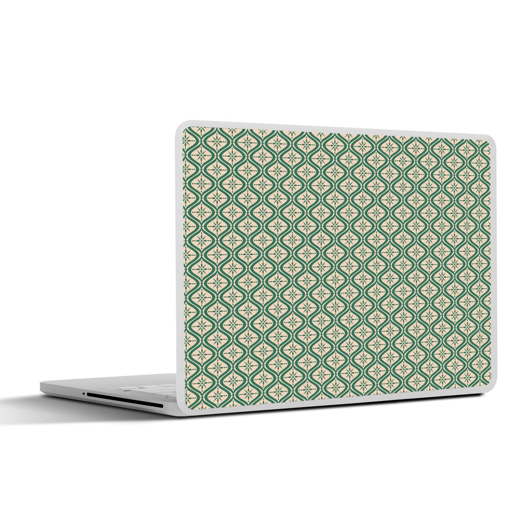 MuchoWow Laptop Aufkleber Sticker Cover Schneeflocke - Winter - Vintage - Muster - Weihnachten 30x22 cm - Laptop-Sticker