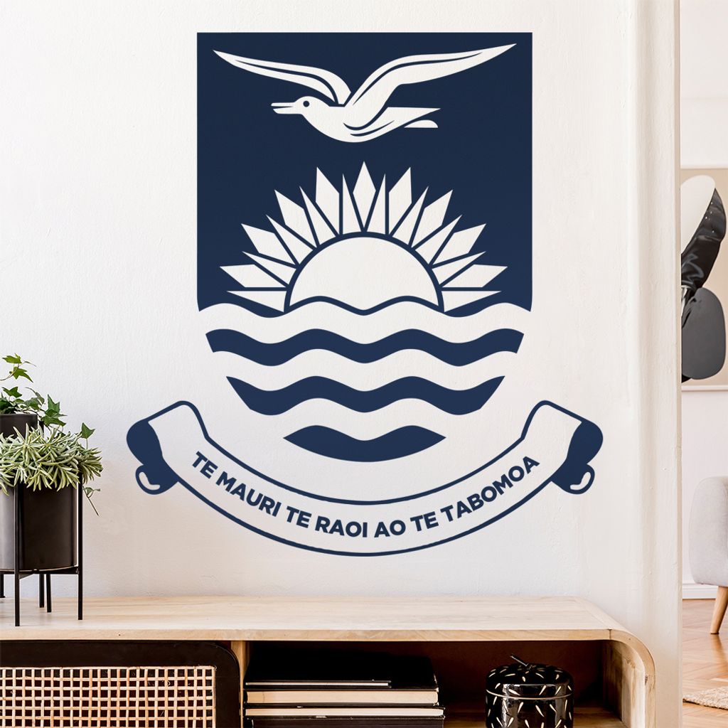 Kiribati Wappen Wandtattoo Wandaufkleber Wall Sticker - Dekoration, Küche, Wohnzimmer, Schlafzimmer, Badezimmer