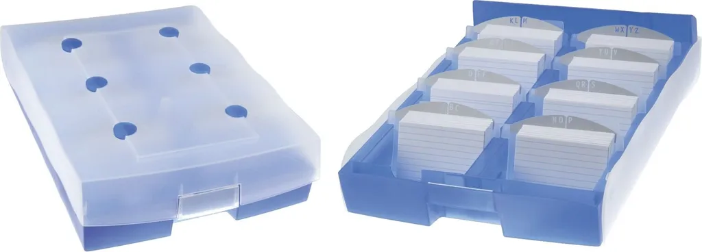 Organiseur de fiches de vocabulaire A8 HAN CROCO DUO bleu translucide