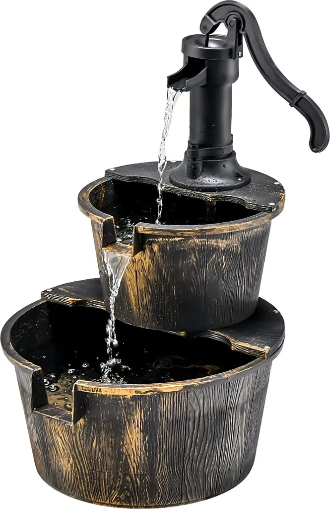 Fontaine de jardin COSTWAY avec pompe à eau - Décoration 45,5x41x68 cm