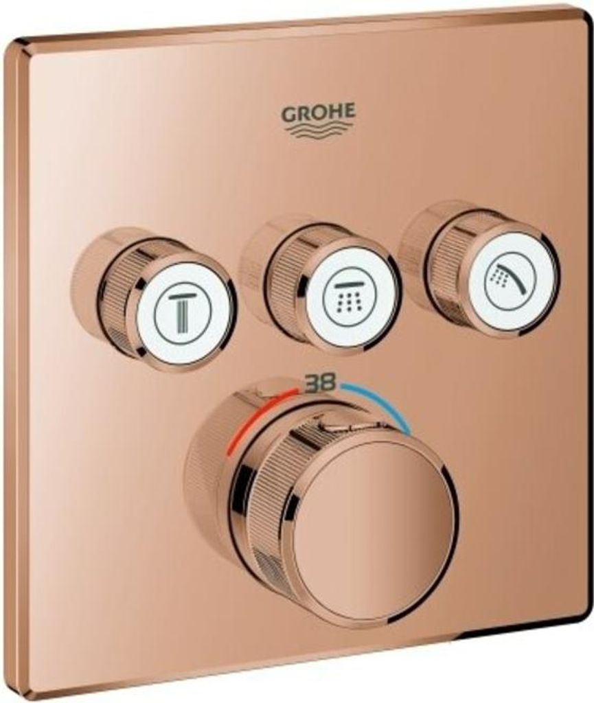 Grohe Fertigset Grohtherm Smartcontrol UP-THM, 3 Absperrventil, eck., warm sunset