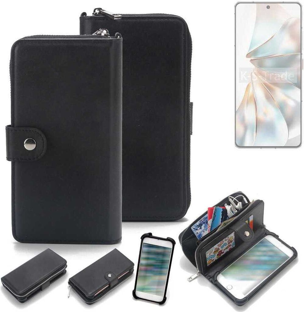 K-S-Trade 2in1 Handyhülle Schutzhülle kompatibel mit Nubia Z60S Pro & Portemonnee Cover Handy Hülle Case Etui Geldbörse Wallet Bookstyle Hülle