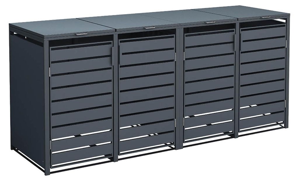 Westmann Metall Mülltonnenbox 4er Kubus 4x240 L Anthrazit Produktbild 