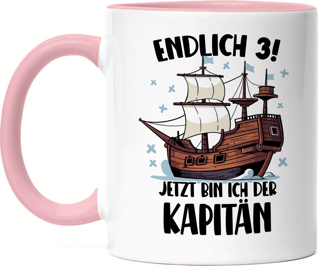Geburtstag 3 Jahre Tasse Rosa 3 Jahre 3. Geburtstag Pirat Piraten Motto