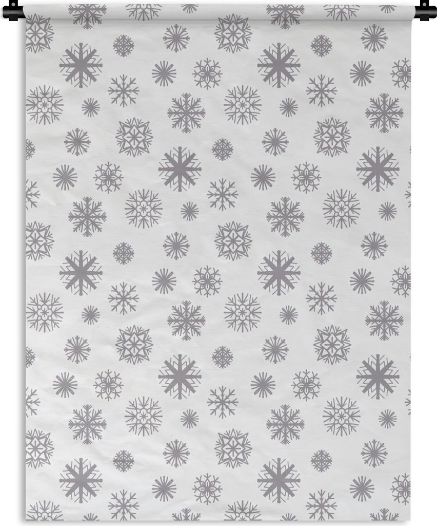 MuchoWow Wandteppich Wandbehang Schneeflocke - Design - Winter 120x160 cm Tapisserie Dekoration Wandtuch - Wohnzimmer - Moderne