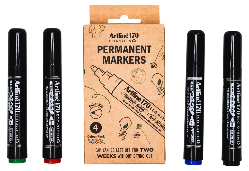 Marqueur permanent Artline 170 : Fini les écritures qui s'effacent (x4)