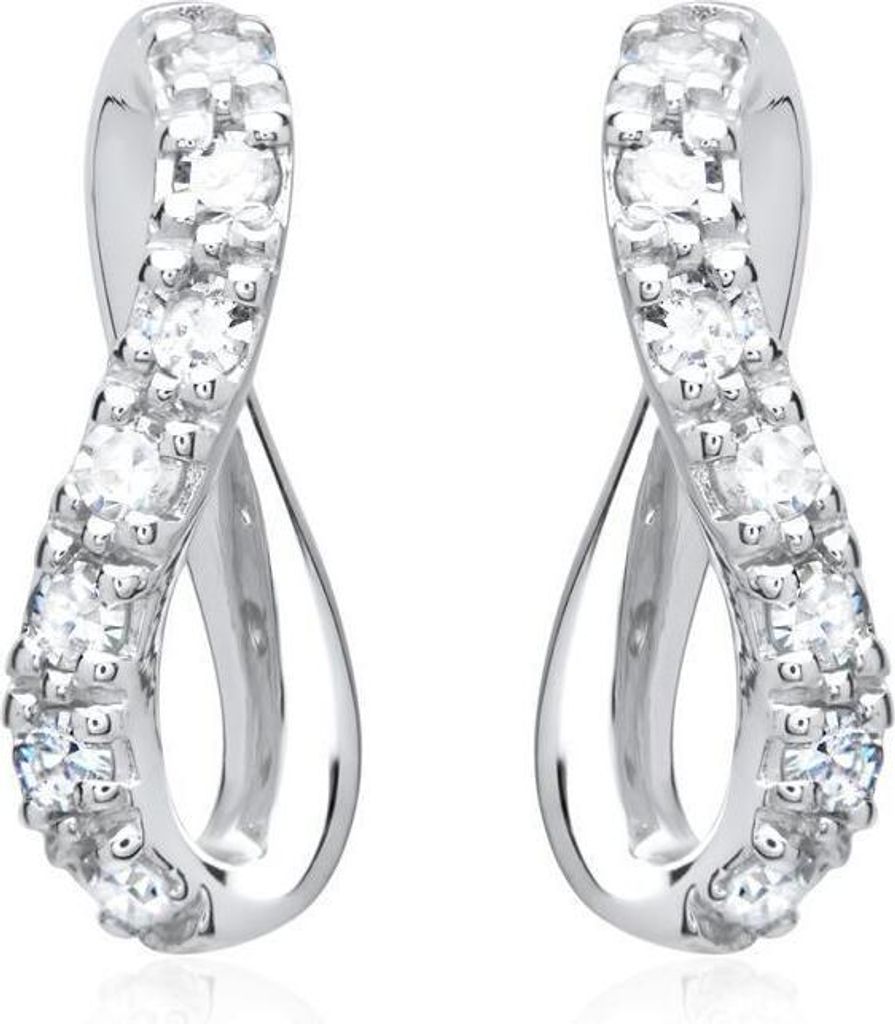 Ohrringe aus 585er Weißgold mit 14 Diamanten 0,133 ct.