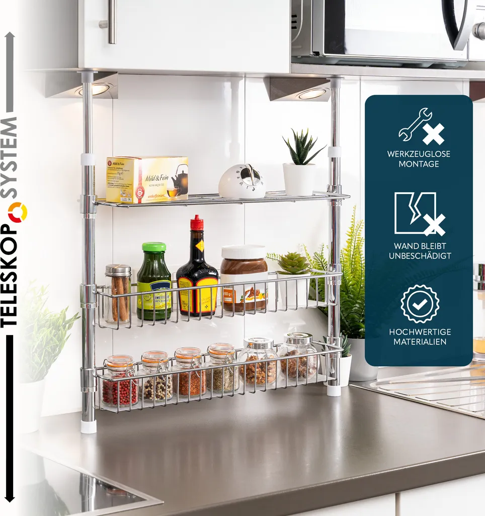 Étagère à épices de cuisine pour optimiser le plan de travail