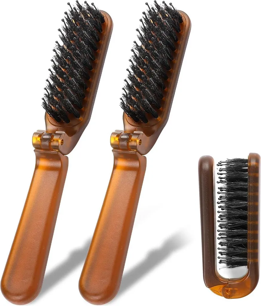 Brosse à cheveux de voyage lissante sanglier pour retouches rapides