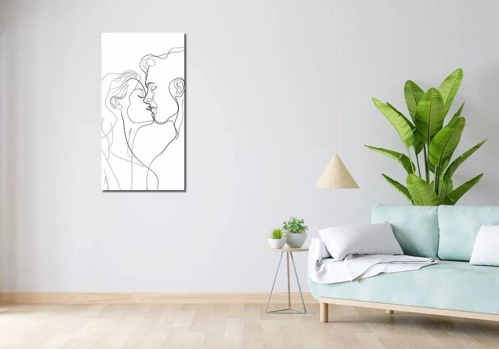 Décoration Murale Entrelacement de lignes et d'amour, Format 50x100 cm - 2