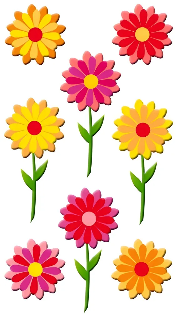 Embellir facilement vos Créations : Stickers Fleurs Heyda 7,5x16,5cm
