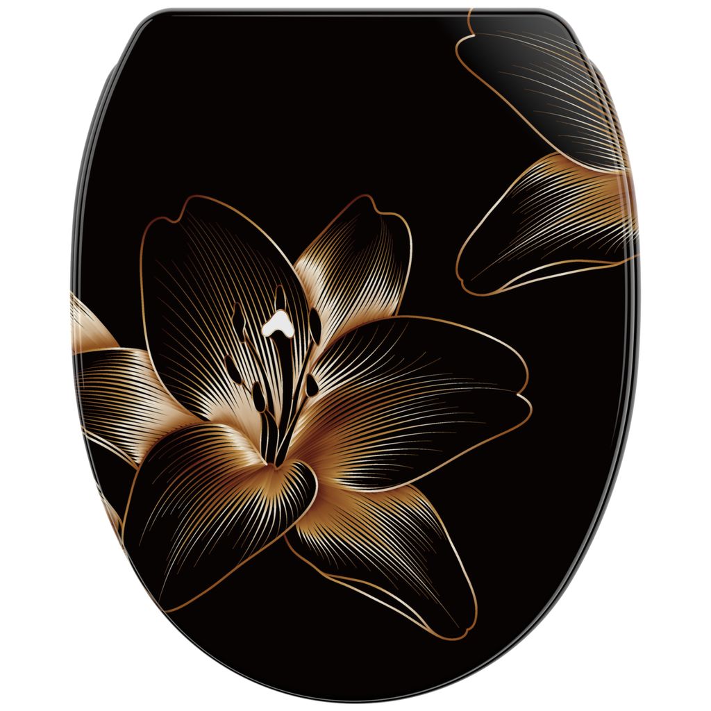 SANILO WC-Sitz mit Absenkautomatik und Schnellverschluss Aurelia, Toilettendeckel direkt vom Hersteller, Klodeckel, Klobrille, WC Deckel, WC Brille