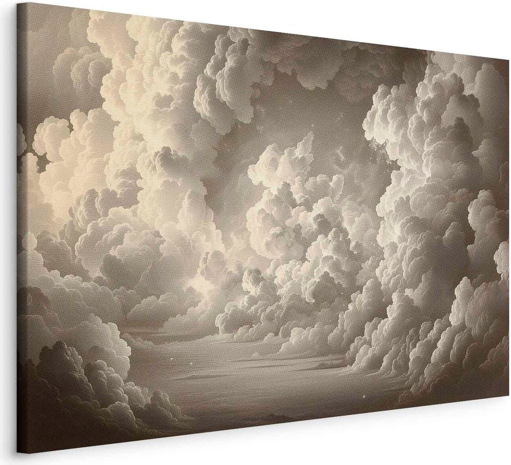 Vlies Leinwandbild - Whisper of Illuminated Clouds: Soft Play of Light in the Theater of the Heavens 60x40 cm Muster b-H-10058-b-a