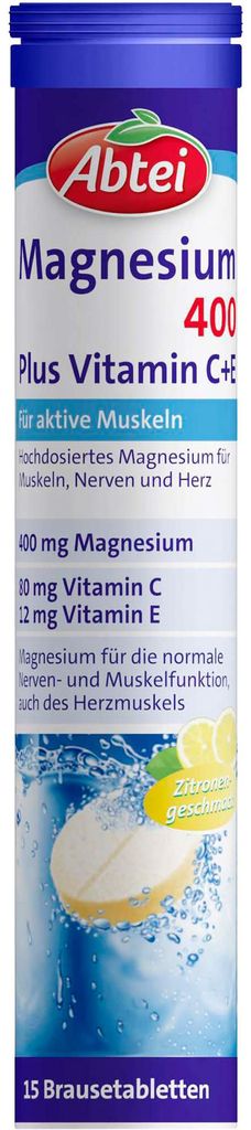Abtei | Magnesium 400 | 15 Brausetabletten
