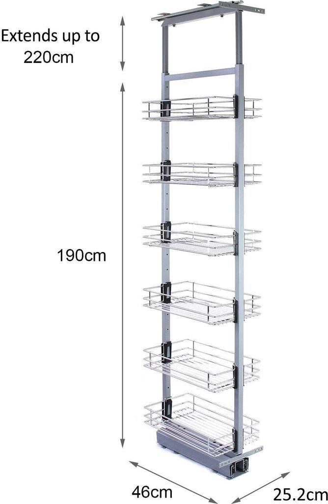 KuKoo ausziehbarer Vorratsschrank Küche – 190cm - 220cm H Produktbild 2