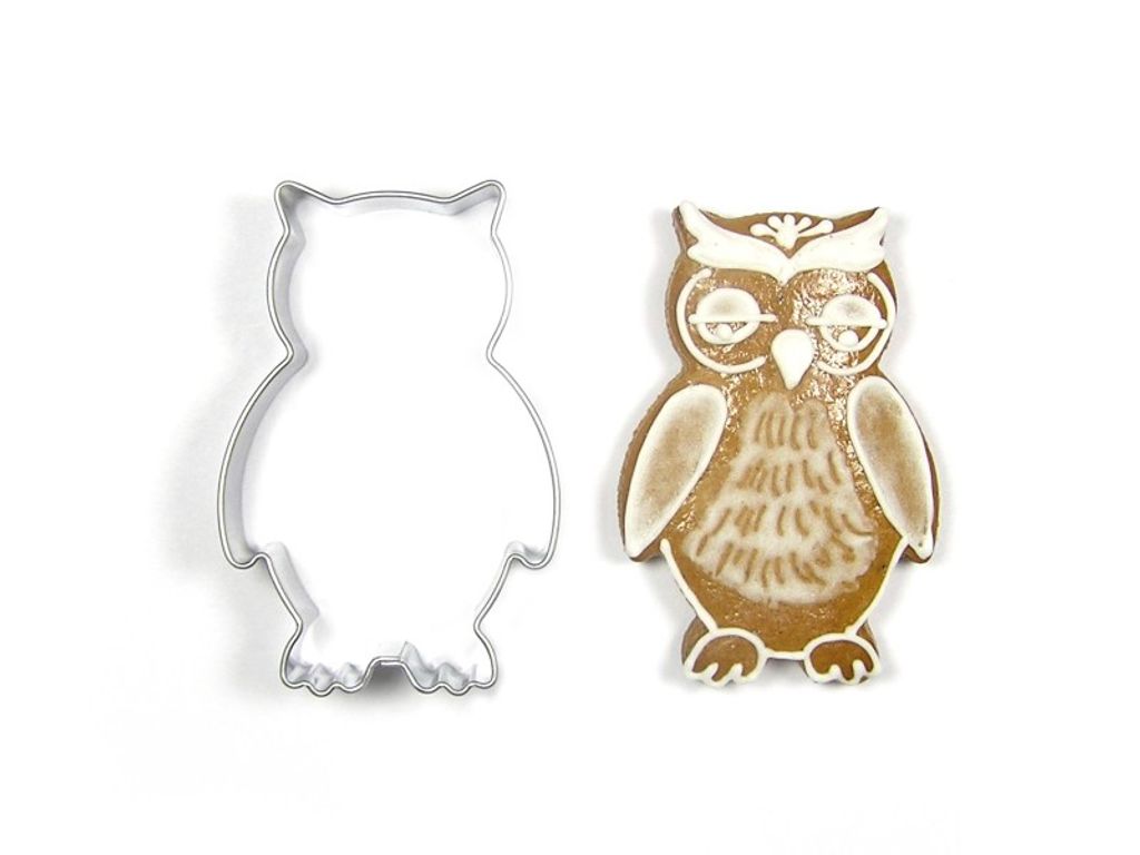 Hibou en acier inoxydable 62x42mm CZ Image du produit 