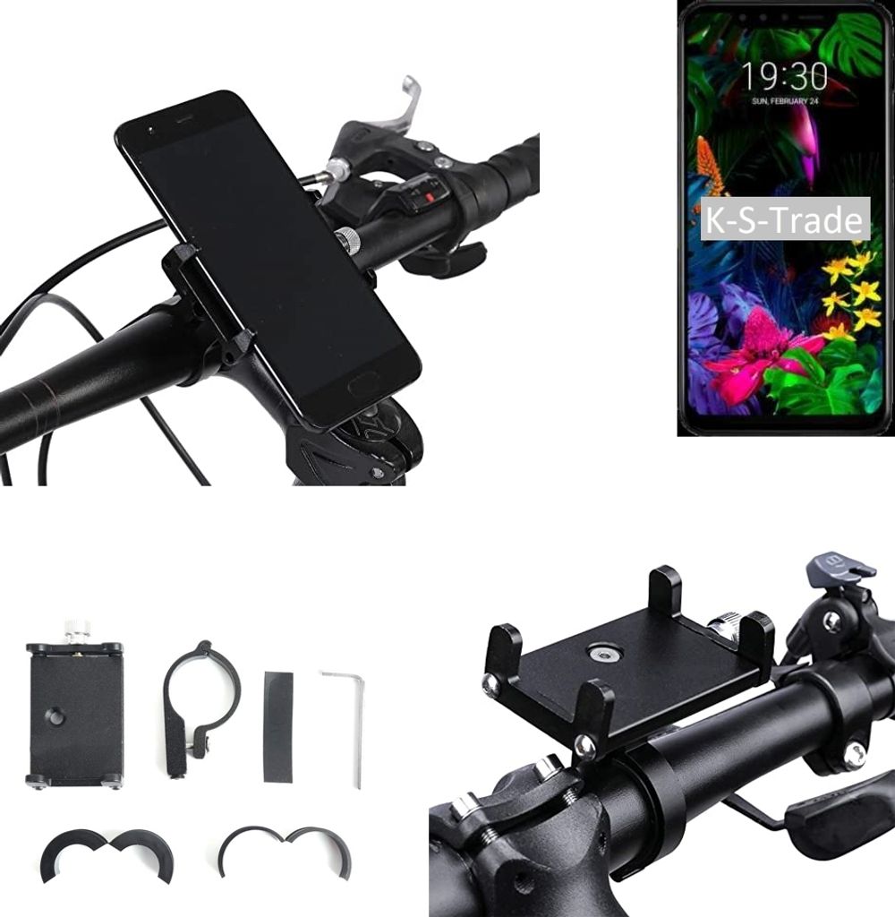 K-S-Trade Handyhalterung für das Fahrrad kompatibel mit LG Electronics G8s ThinQ Halter Lenkstange Fahrradhalterung Motorrad Bike Mount Befestigung