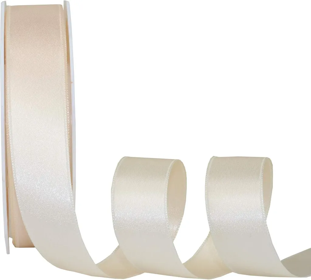 Ruban décoration mariage blanc 25mm en rouleau 25m pour DIY et fête