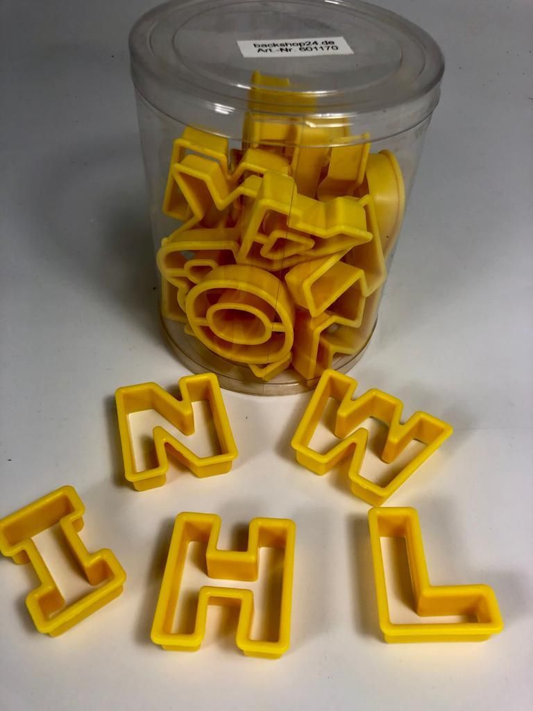 Ausstecher Buchstaben 26-tlg. Kunststoff, Produktbild 