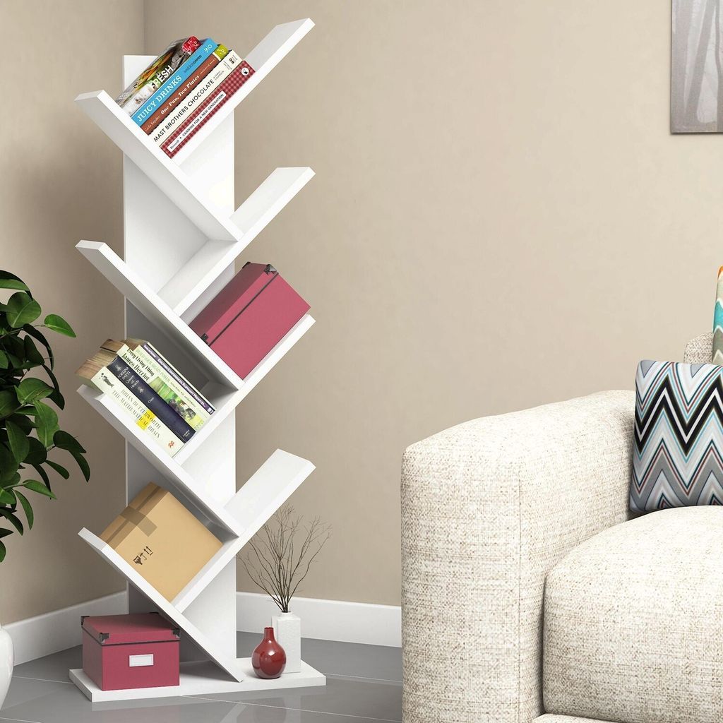 Skye Decor, Hitit- Hitit ALM, Weiß, Bücherregale, 128,5x46x22 cm, 100% Melaminbeschichtete Partikelplatte