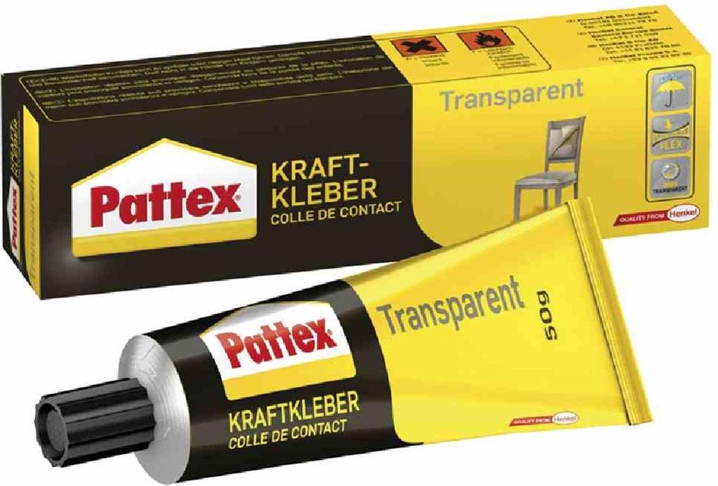 Pattex Kraftkleber Transparent lösemittelhaltig 50 g Tube glasklar