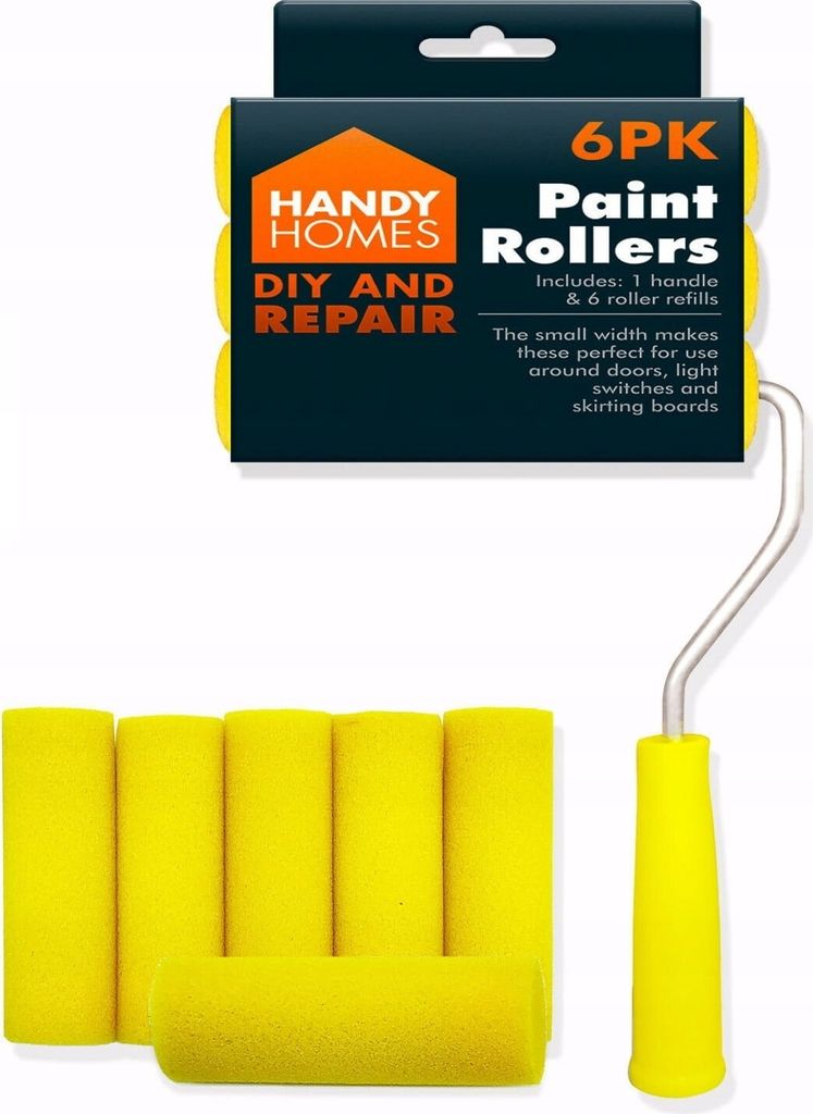 set 6 pezzi rullo per pittura con 6 rulli, spugna per rullo Immagine del prodotto 
