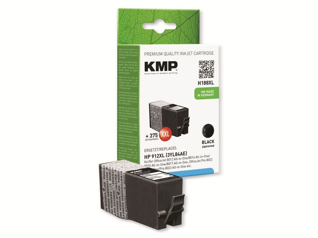 KMP Druckerpatrone H188XL schwarz kompatibel zu HP 912XL Produktbild 
