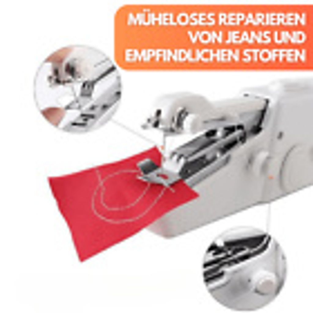Mini Handnähmaschine Für Unterwegs – Tragbares Näh-Set Für Kleidung, Vorhänge, Jeans & Mehr | Mit Adapter & Aufwickler | Einfach Zu Bedienen