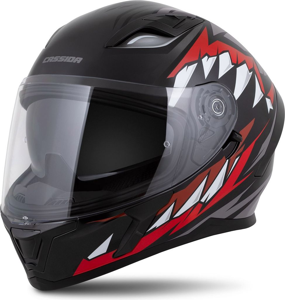 Integralhelm Schutzhelm Quad Cassida Orbit Strix red gray white black Größe XL