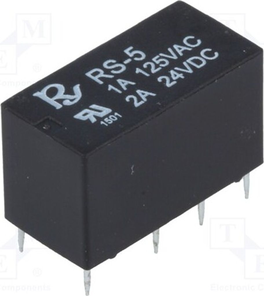 1x Relais: elektromagnetisch 1A/120VAC USpule : 5VDC Mini RS-5 Elektromagnetisch