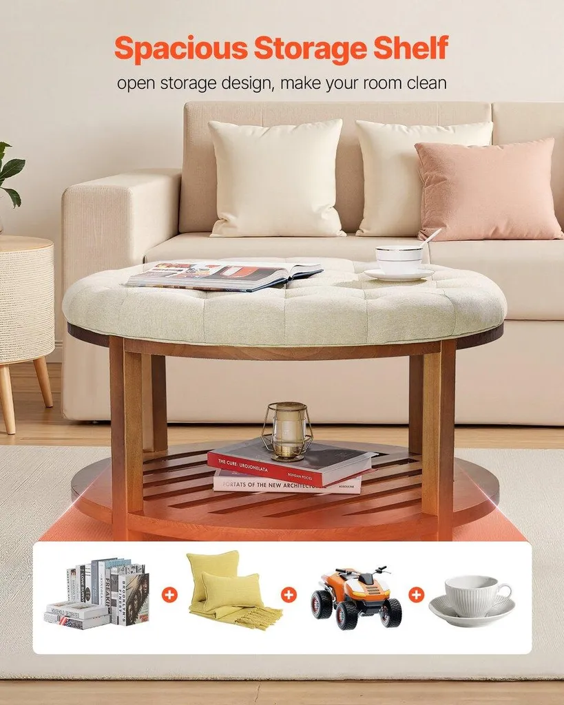 Optimisez votre espace : table basse ottomane avec rangement intégré