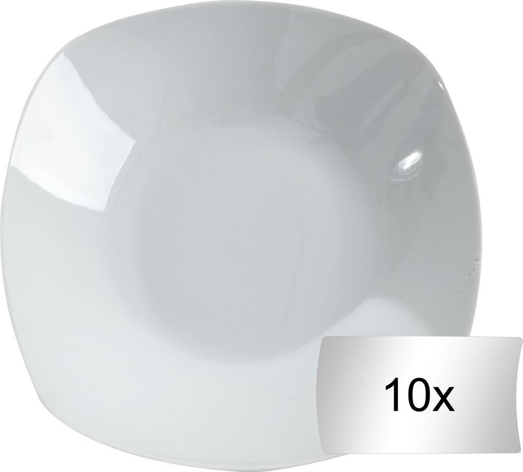 Suppenteller - Ø 22 cm - Weiß - Porzellan - 10er Set Produktbild 