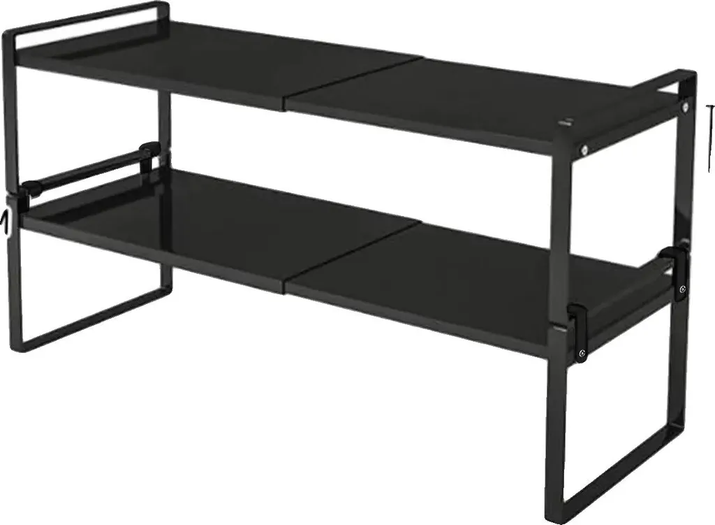 Étagère de rangement cuisine modulable noire pour placard et plan travail