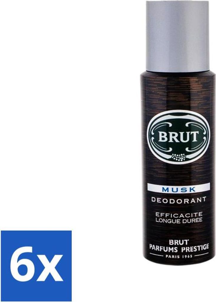 Brut – Deodorant – Spray – Moschus – Klassischer Herrenduft – 200 ml - Vorteilspack - 6 Stücke