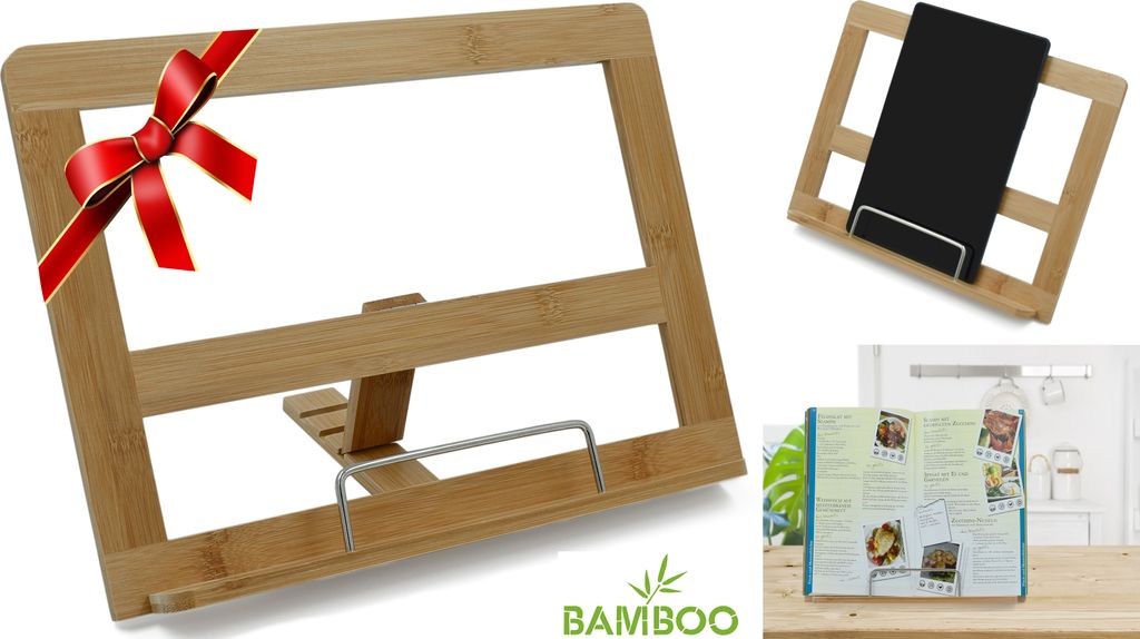 Kochbuchhalter Buchstütze Kochbuchständer Lesebuchhalter Tablet Halter Ständer Notebook Ständer