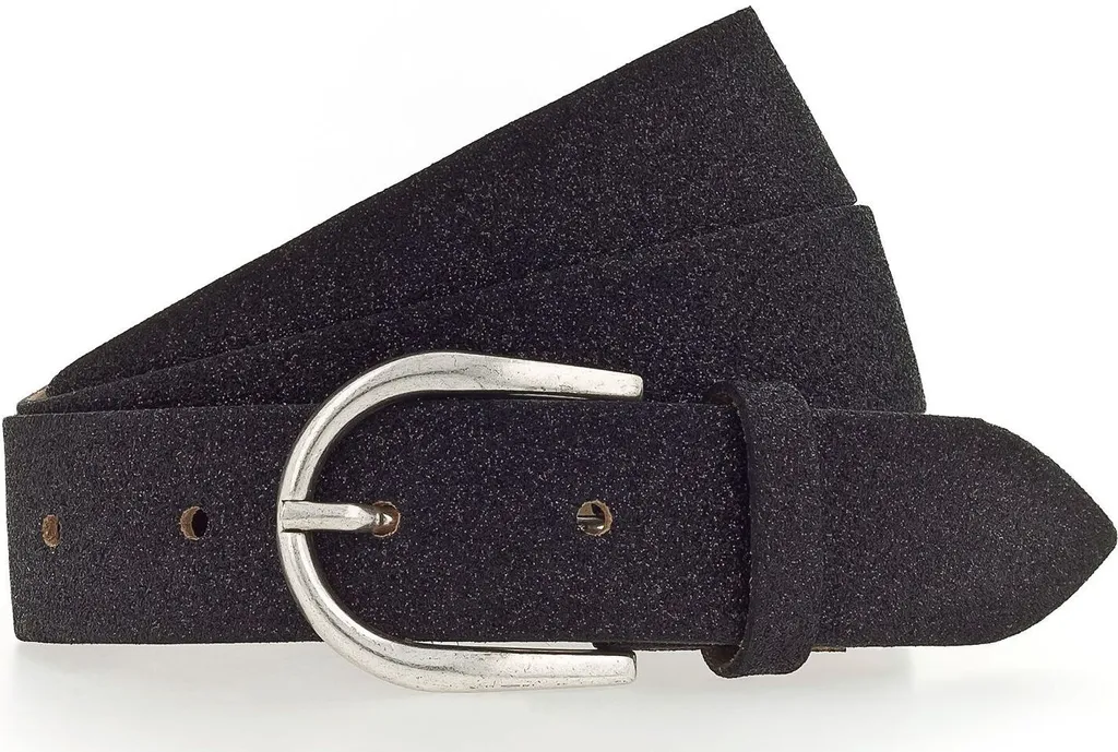 Vanzetti Pelle cintura 30mm Glitter Belt W75 Black Glitter nero