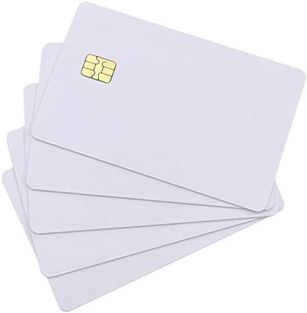 1x Plastikkarten Blankokarten Chipkarte SLE 4442 PVC weiß Produktbild 