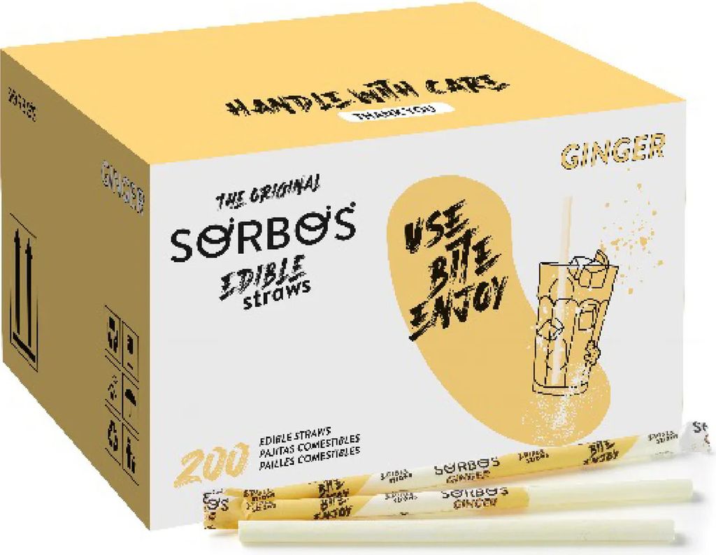 Essbare Fruchtstrohhalme SORBOS - Ingwer (200 Stück) Produktbild 