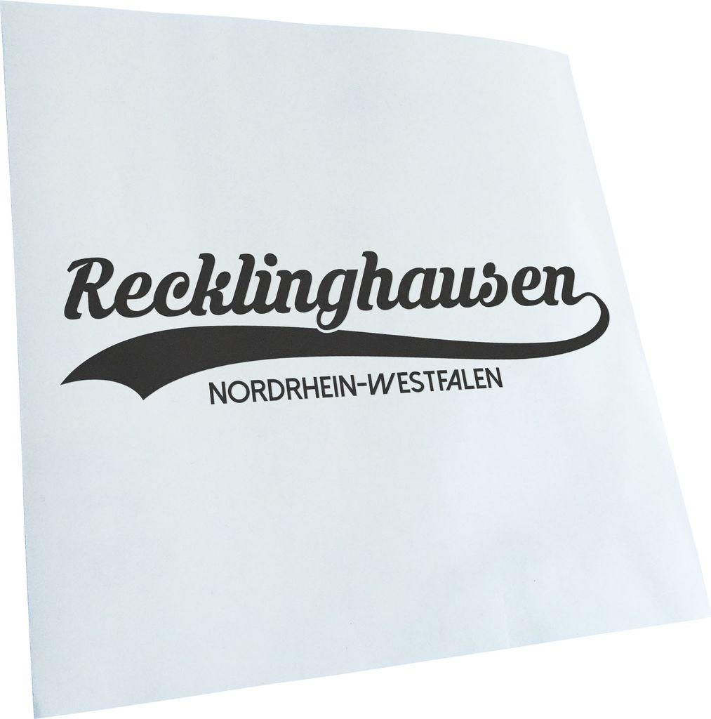 Kiwistar - Autoaufkleber - Recklinghausen NRW - Dunkelgrau - 40x10cm - Aufkleber für Auto, Laptop, Fahrrad, LKW, Motorrad mehrfarbig JDM Decal Racing