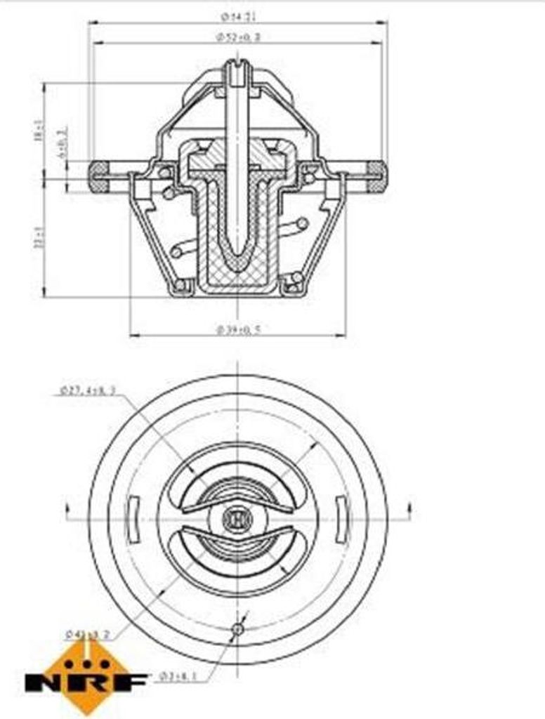 Thermostat Kühlmittel Öffnungstemperatur 83 °C NRF für u.a. JEEP CHEROKEE