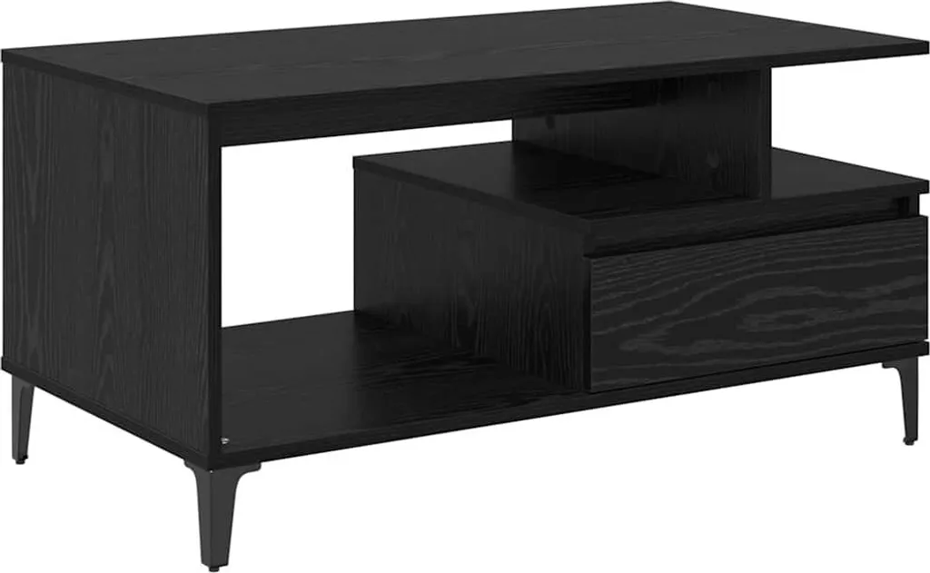 Tavolino da Caffè Rovere Nero 90x49x45 cm | Design Moderno per Salotto