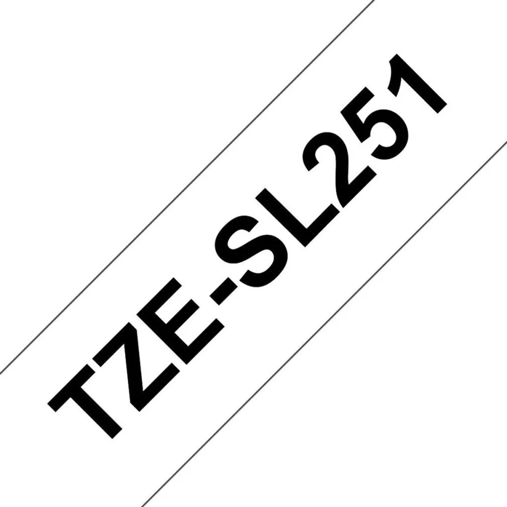Nastro Etichette Brother TZe-SL251 Originale 24mm Nero su Bianco