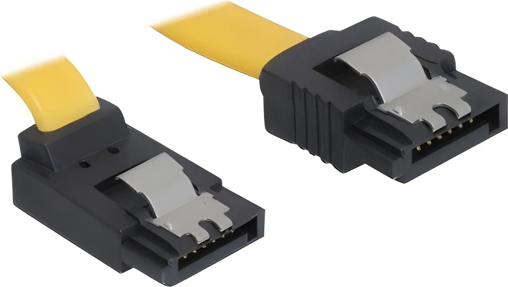 Delock Cavo SATA 6Gb/s 50cm Giallo - Connessione Professionale con Clip