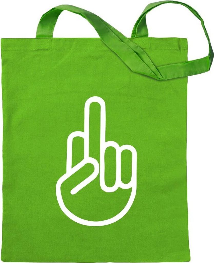 Kiwistar - Baumwolltasche - hellgrün - The Fuck You Shocker - Tragetasche Stoffbeutel Umhängetasche Langer Henkel