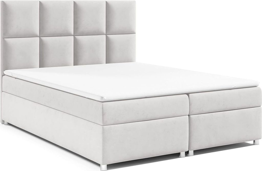 Best for Home Boxspringbett mit Bettkasten Trinity K-2 Bonellfederkern inkl. Topper, mit Lieferung 160x200-Silber