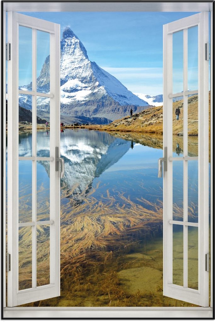 Wallario Wandbild mit Fenster-Illusion: Matterhorn - Produktbild 