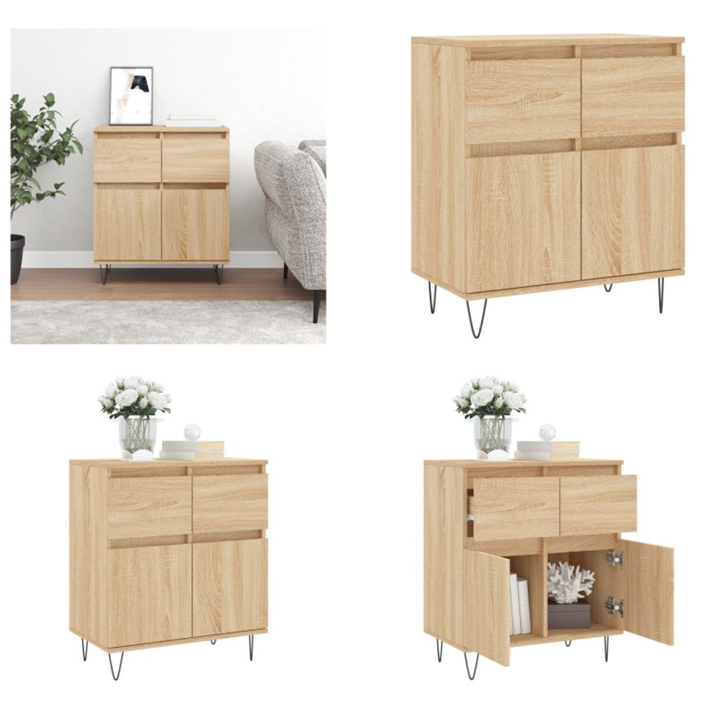 vidaXL Sideboard Sonoma Eiche 60x35x70 cm Holzwerkstoff - Sideboard - Sideboards - Kommode - Buffet